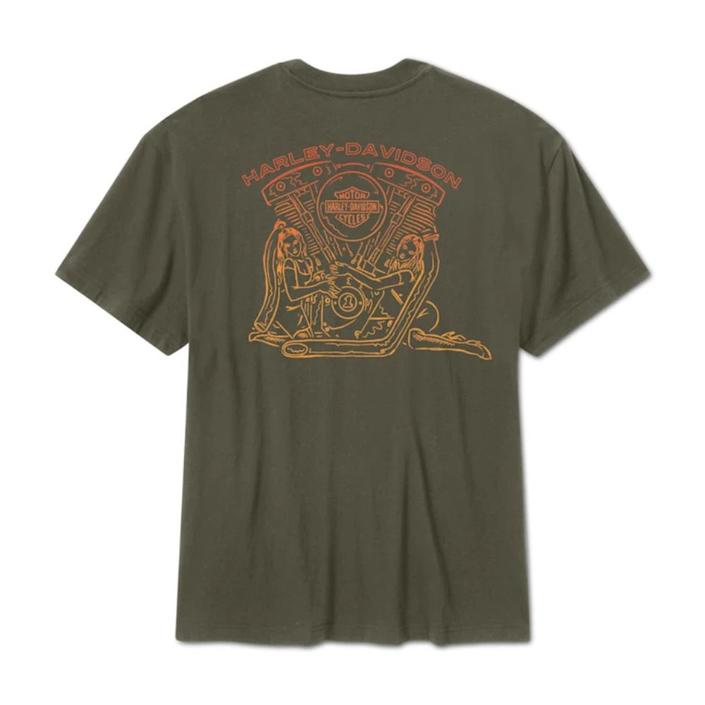 Men's H-D Engine Twins Short Sleeve Tee - Grape Leaf