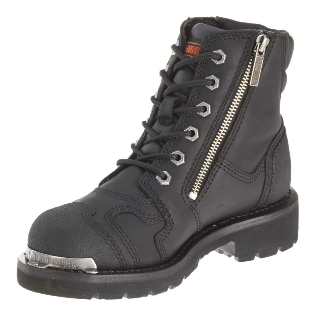 Women's Stealth 5.25-Inch Lace-Up Motorcycle Boots, Black