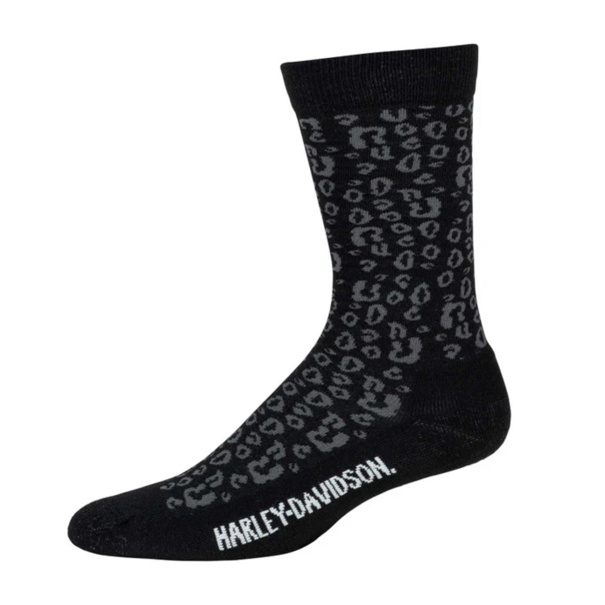 Women's 1 Pair Pack Cheetah Print Moisture Wicking Crew Riding Socks
