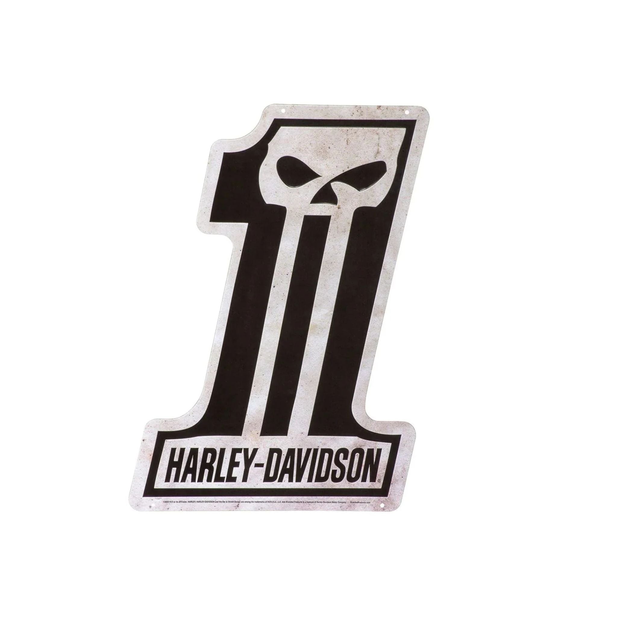 H-D #1 Skull Tin Sign