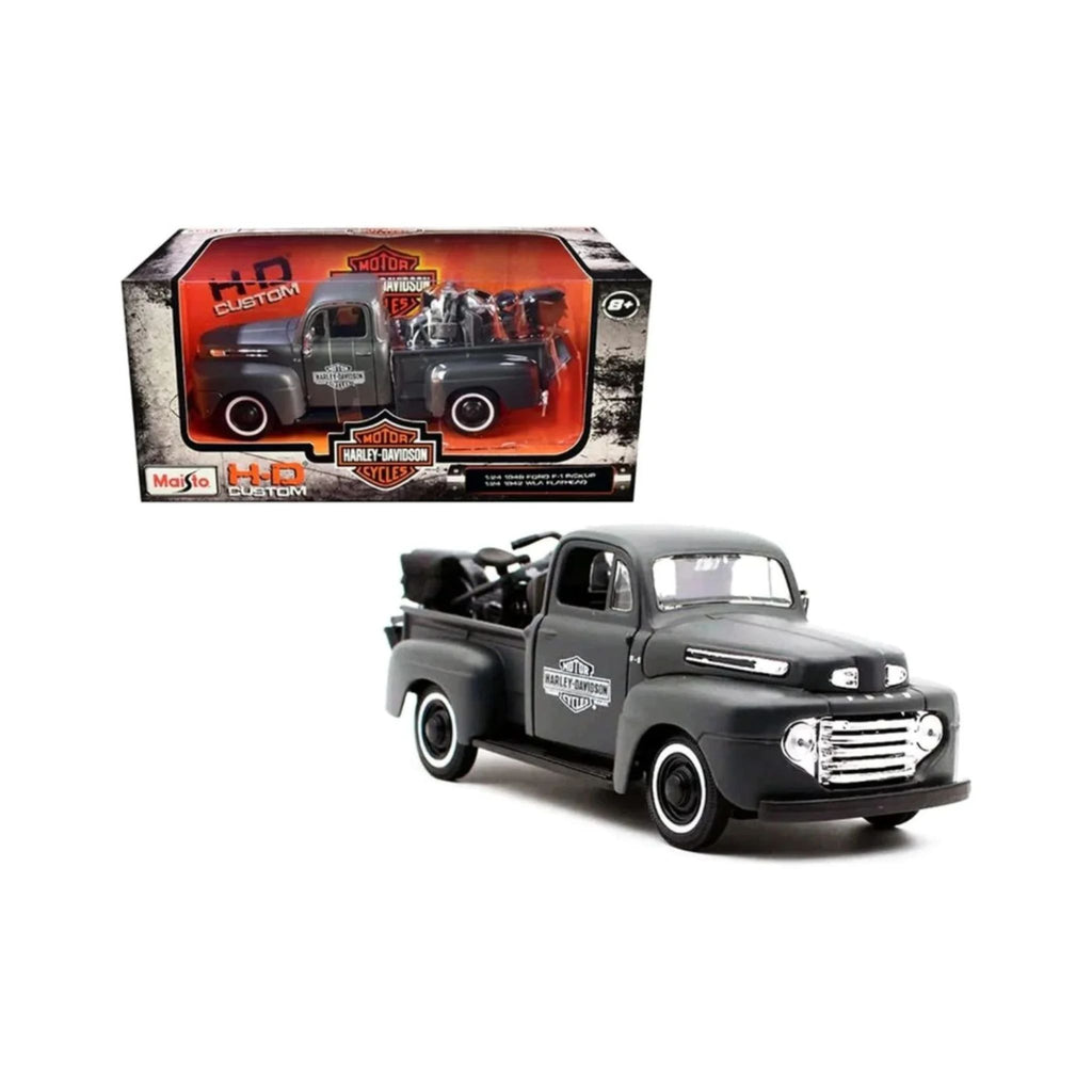 1:24 Scale 1948 Ford F-1 and 1942 Harley-Davidson® WLA Flathead Diecast Model