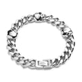 Willie G Skull Curb Chain Bracelet, Stainless Steel