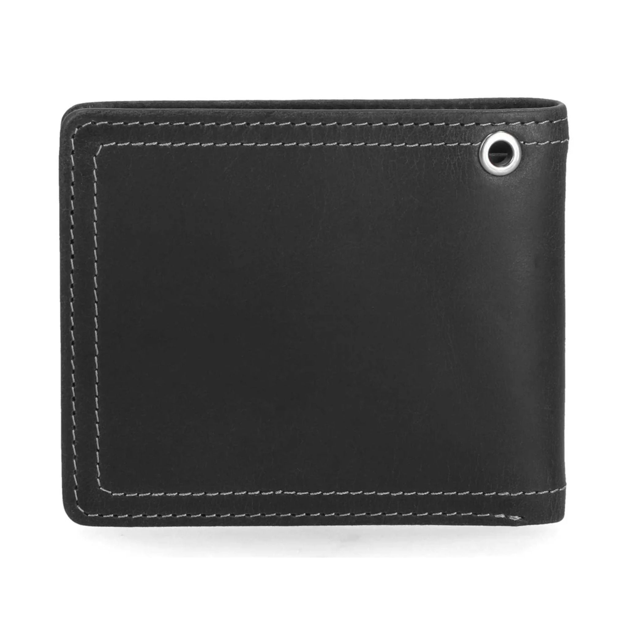 Willie G Skull Stitch Passcase Bi-Fold Wallet, Black