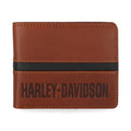 Harley-Davidson® Men's H-D Center Block Passcase Bi-Fold Leather Wallet, Cognac