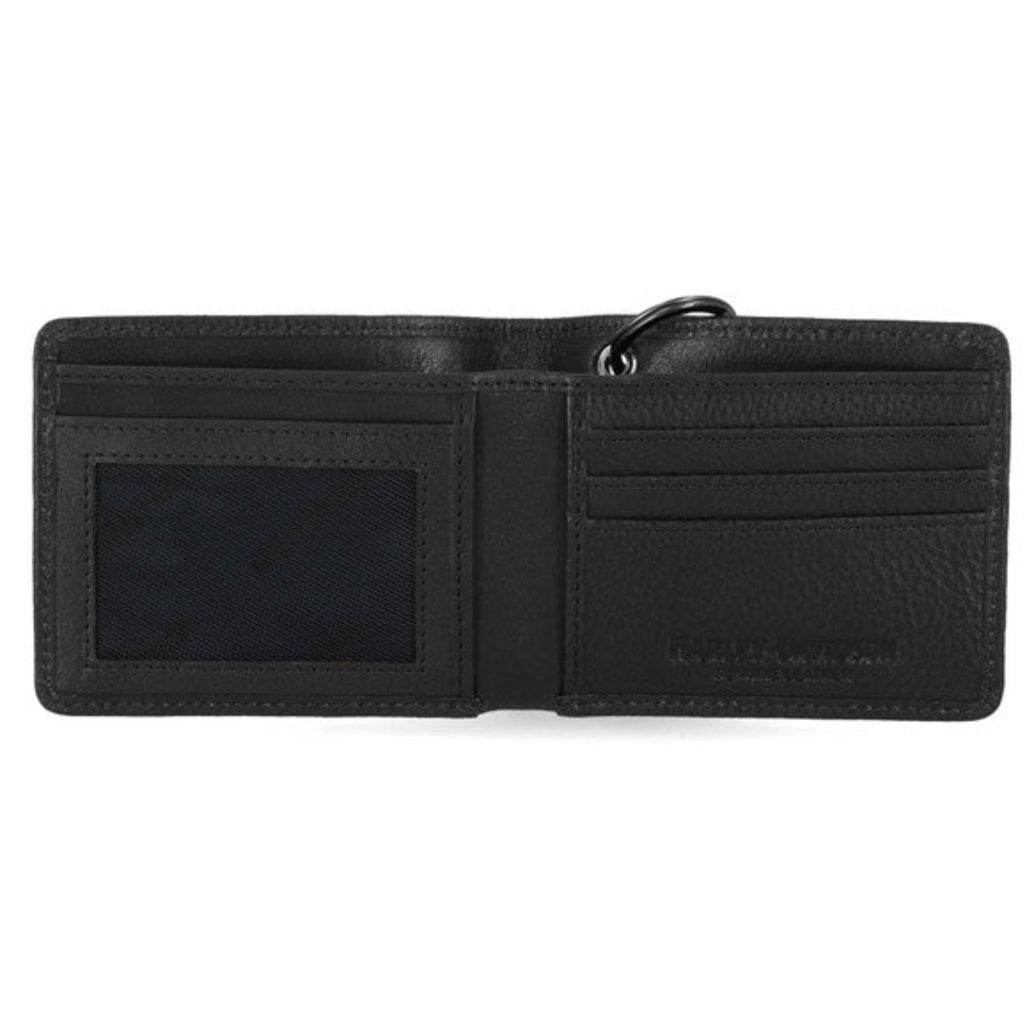 Embossed Eagle Billfold Chain RFID Wallet, Black