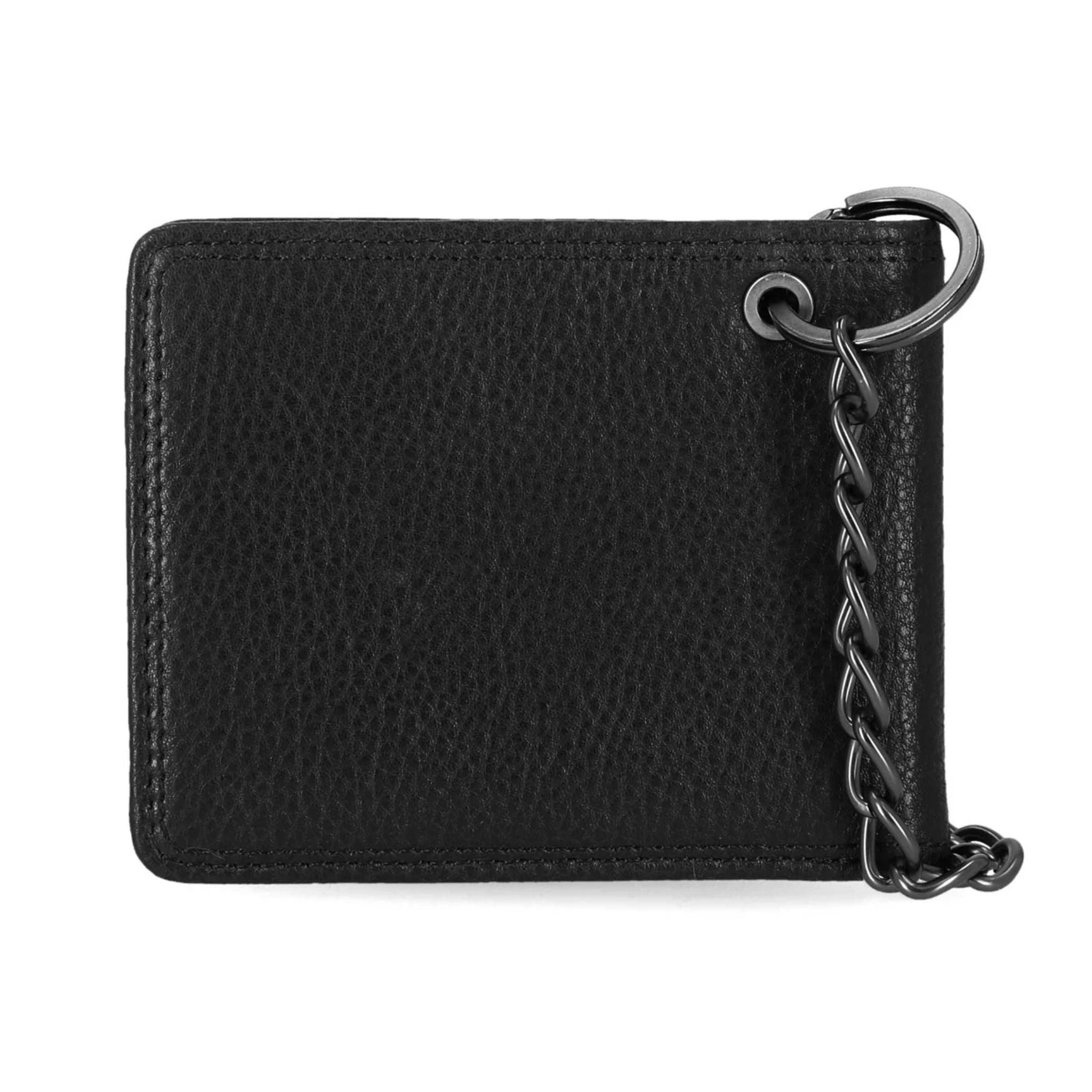Embossed Eagle Billfold Chain RFID Wallet, Black