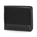Men's Classic Cordura Leather Trim Double Billfold Wallet Black