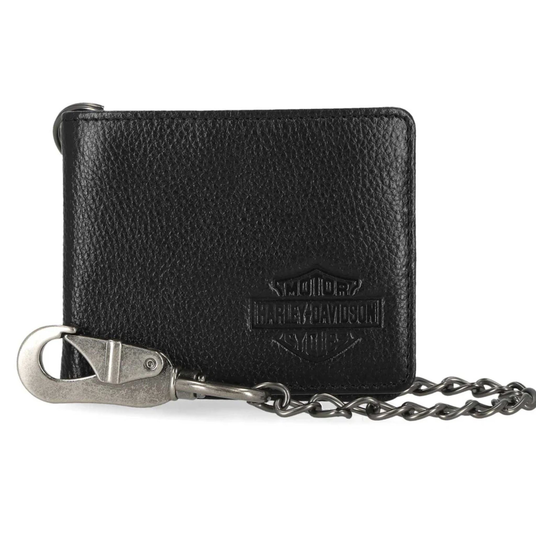 B&S Black Pebble Bilfold W/Chain