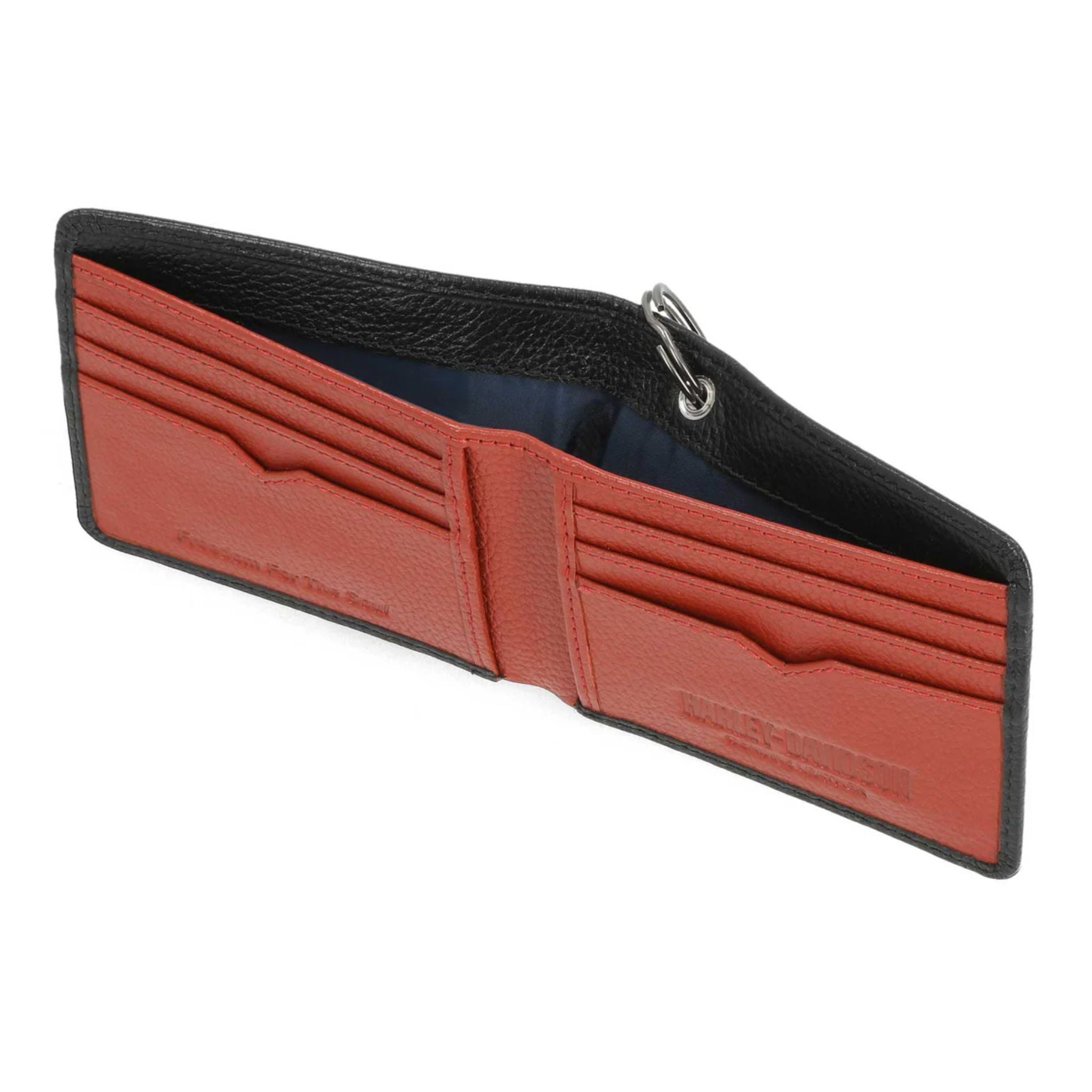 B&S Black Pebble Bilfold W/Chain