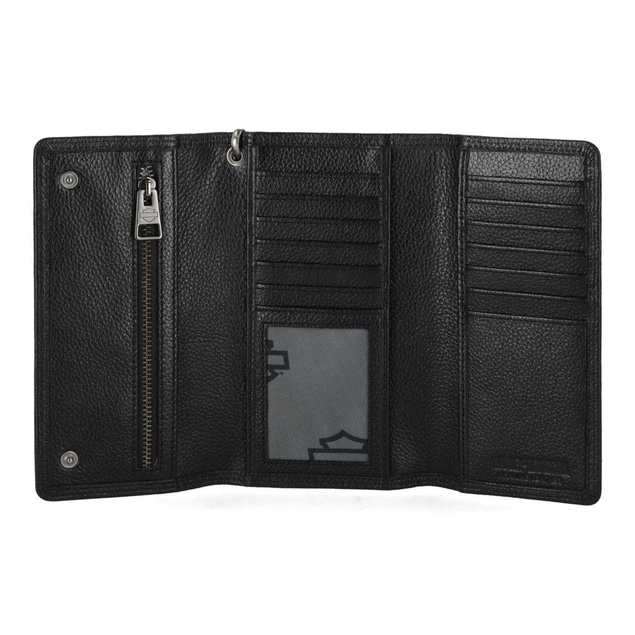OPEN B&S BLK TRUCKER CHAIN WALLET