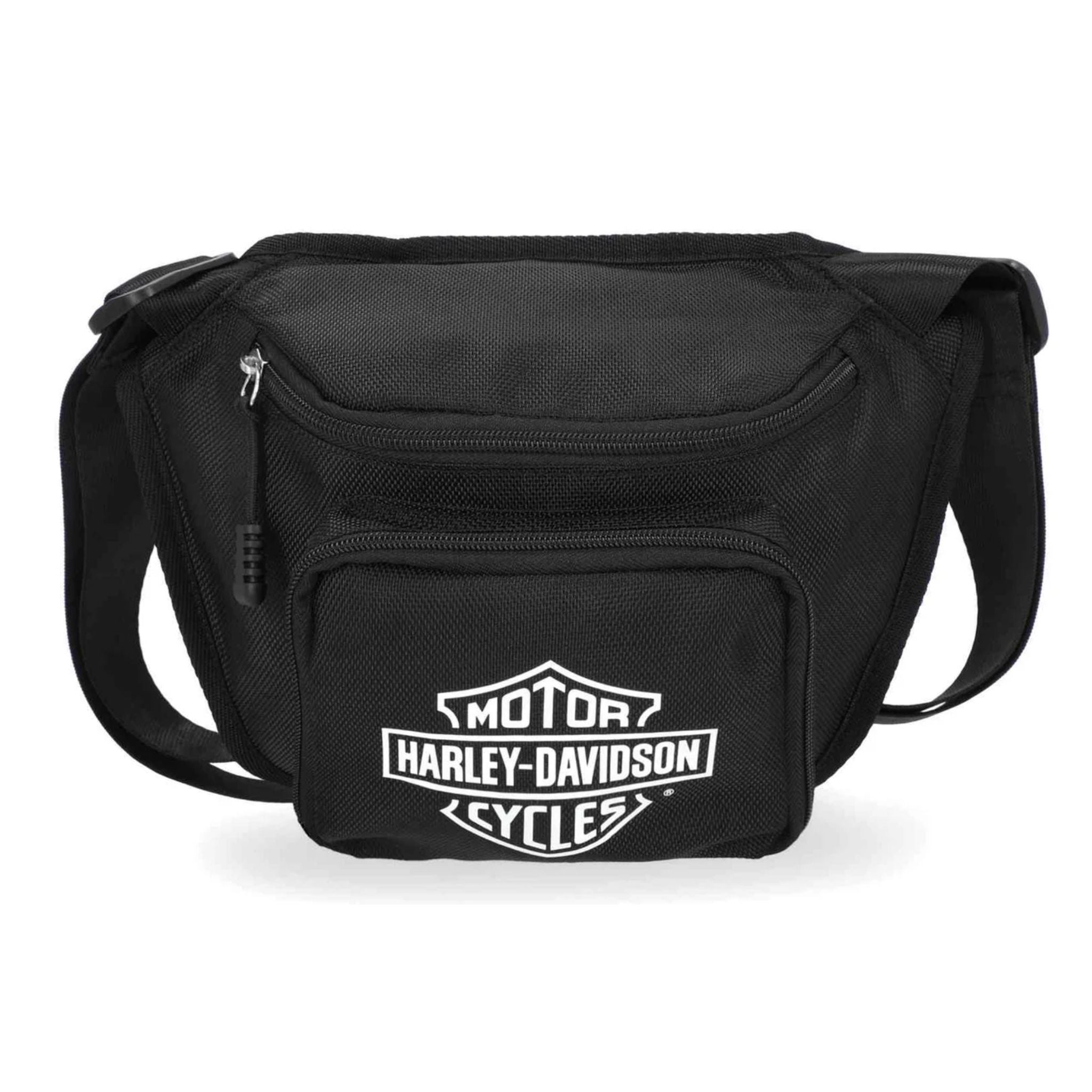 Bar & Shield Nylon Hip Bag w/ Plastic Clip, Black