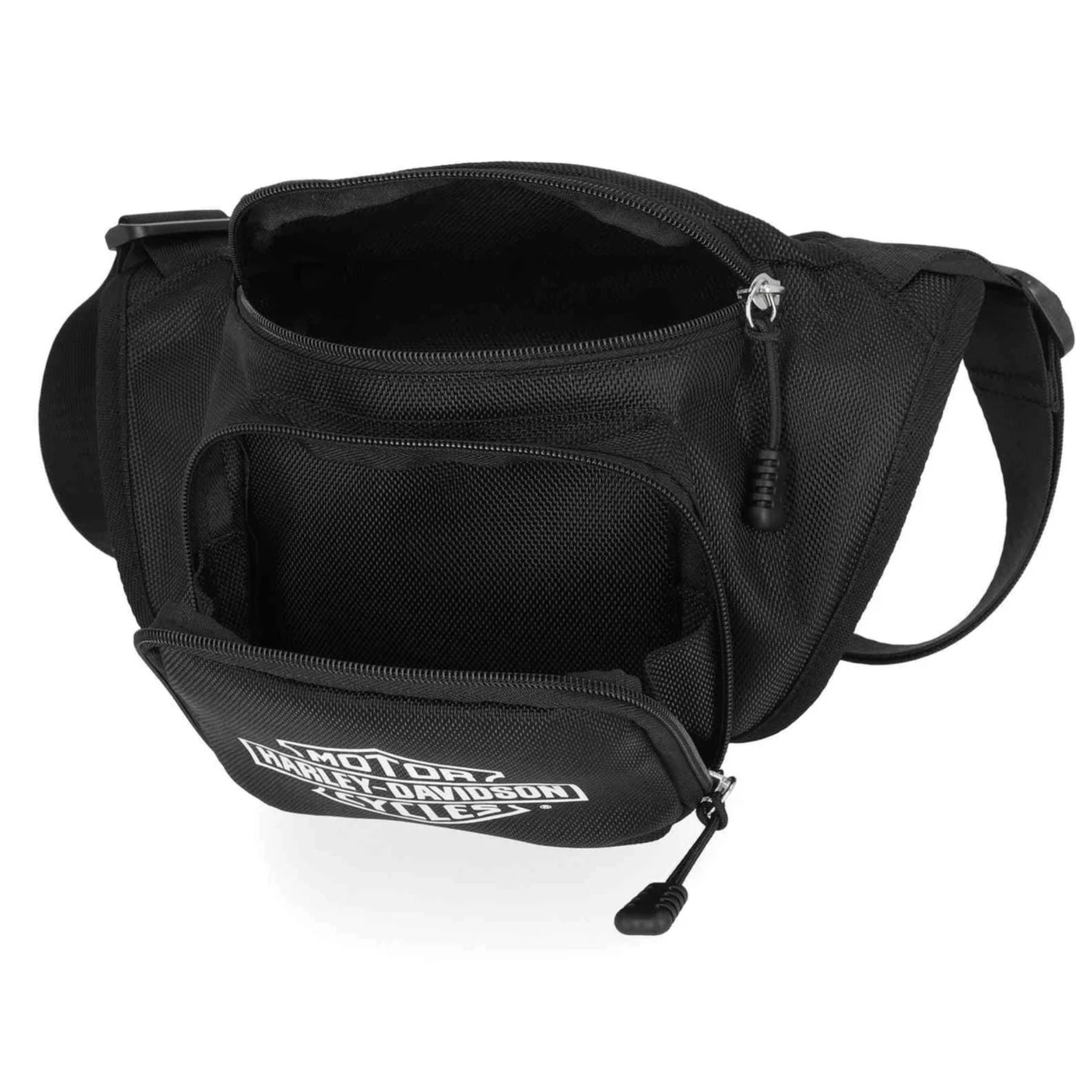 Bar & Shield Nylon Hip Bag w/ Plastic Clip, Black