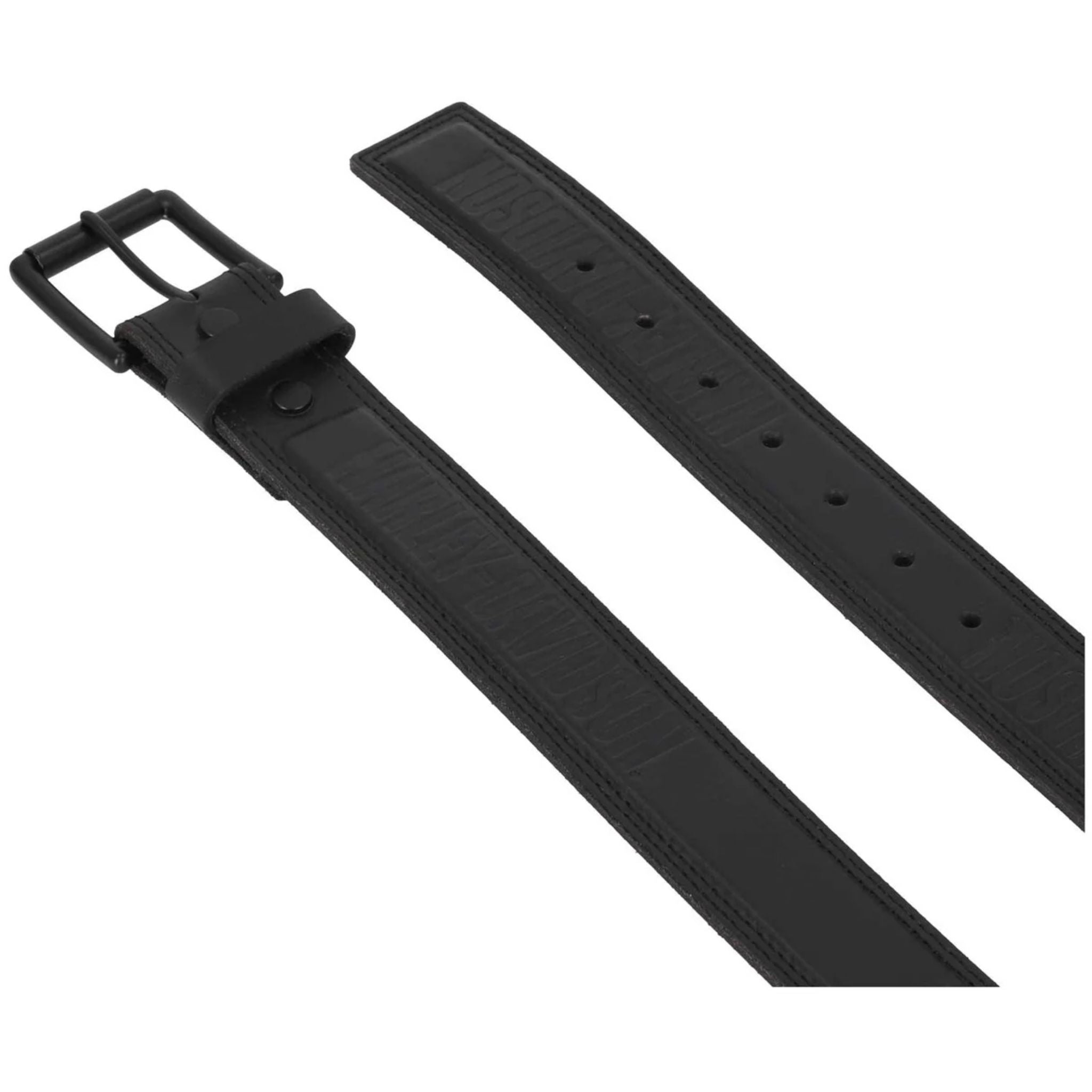 Raised H-D Repeat Logo Genuine Leather Belt, Black