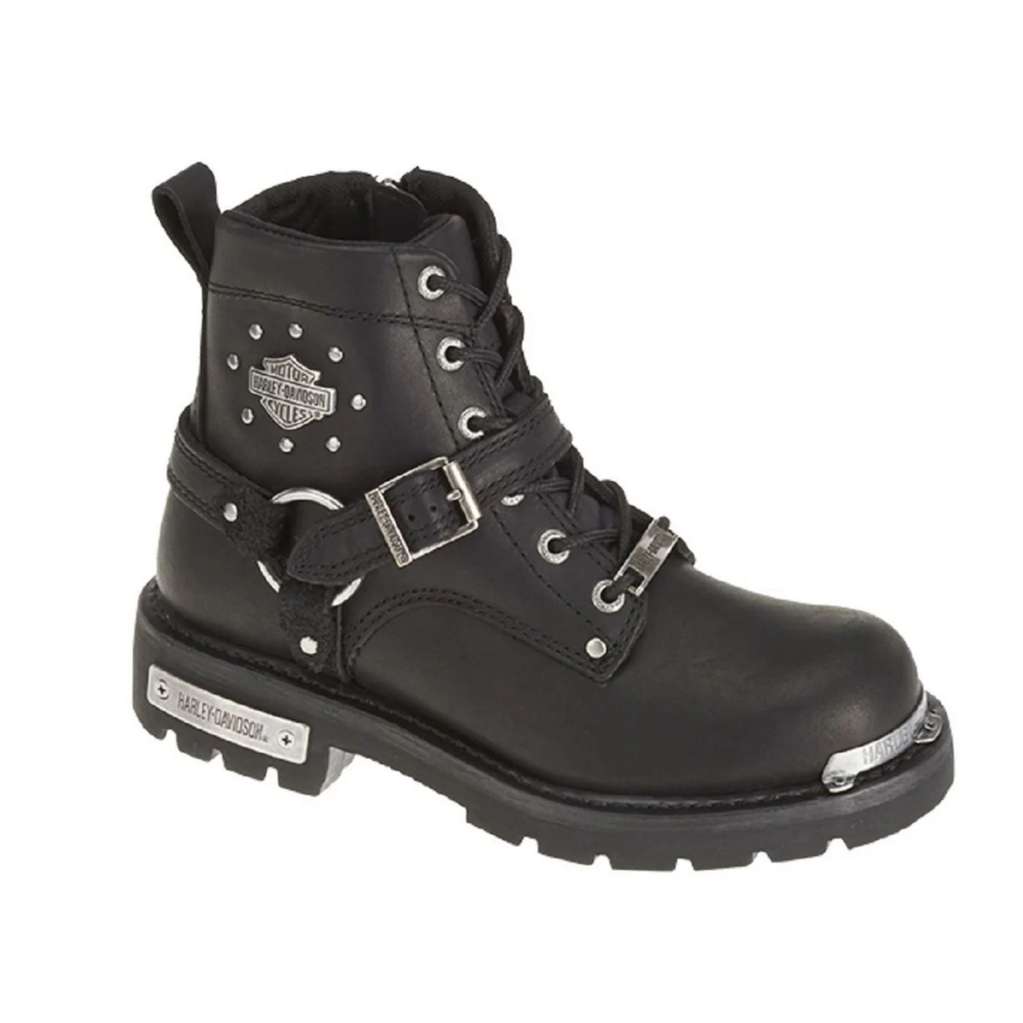 Women's Becky 5.5-Inch Black Leather Motorcycle Boots