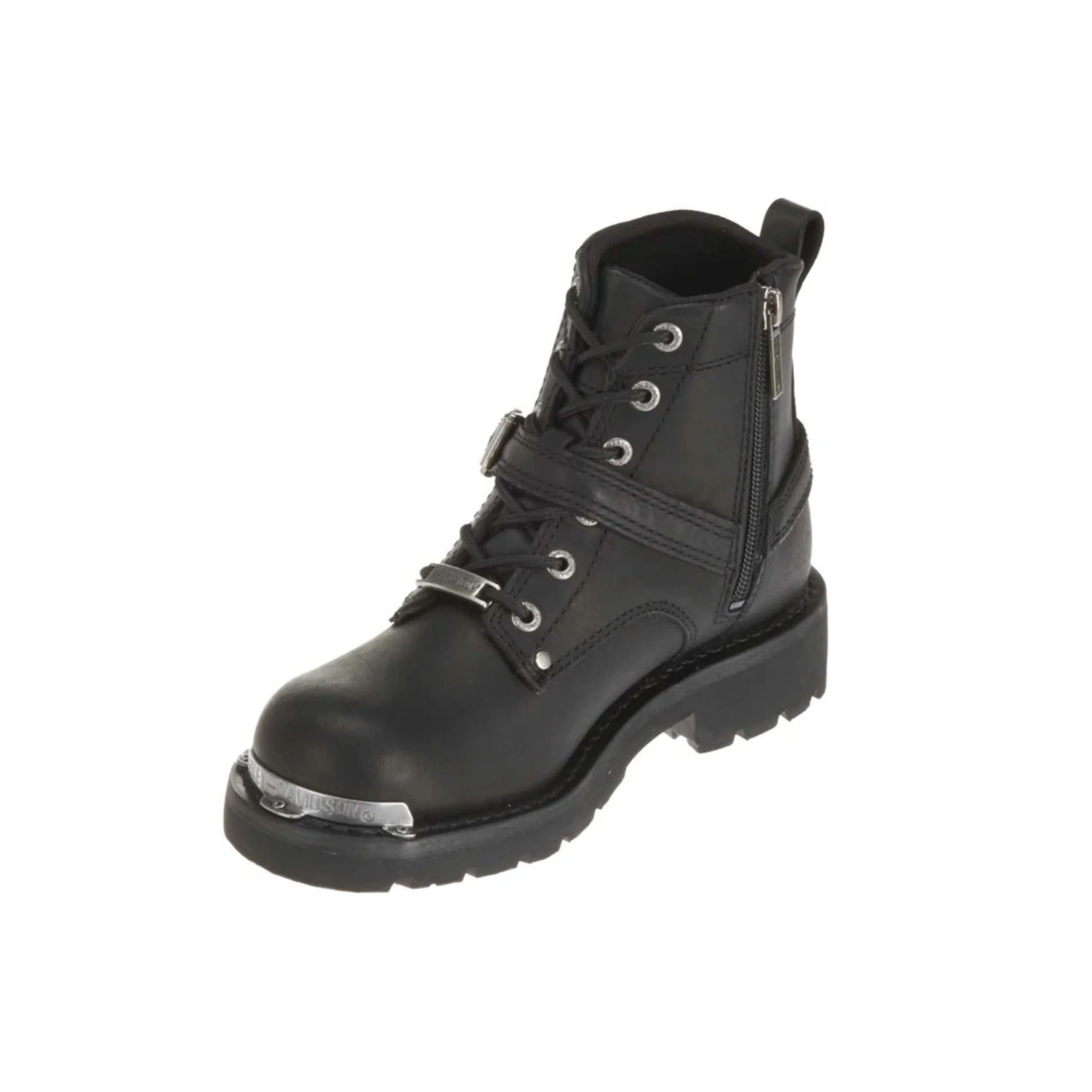Women's Becky 5.5-Inch Black Leather Motorcycle Boots