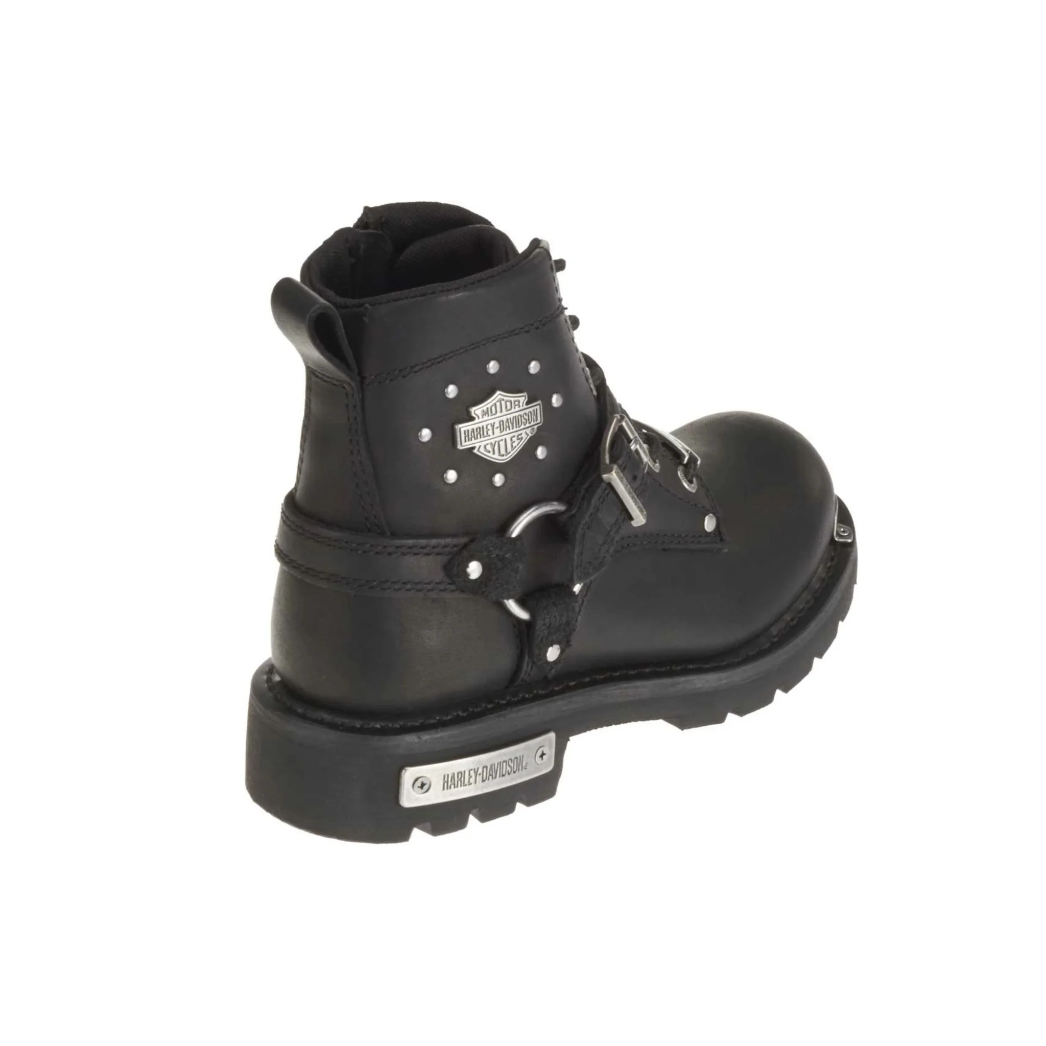 Women's Becky 5.5-Inch Black Leather Motorcycle Boots