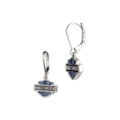 Women's Bar & Shield Stone Drop Earrings, Blue Sodalite