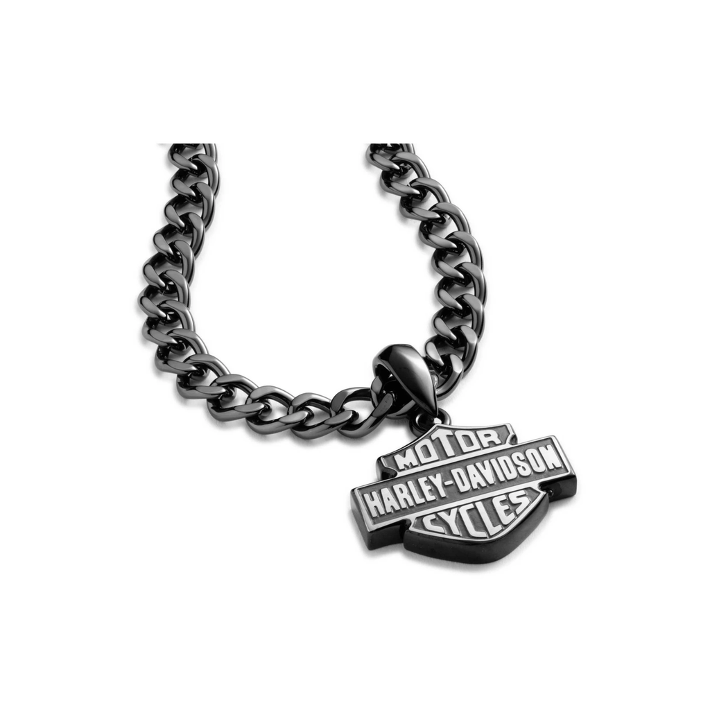 Men's 24 in. Bar & Shield Stud Pendant Necklace, Stainless Steel