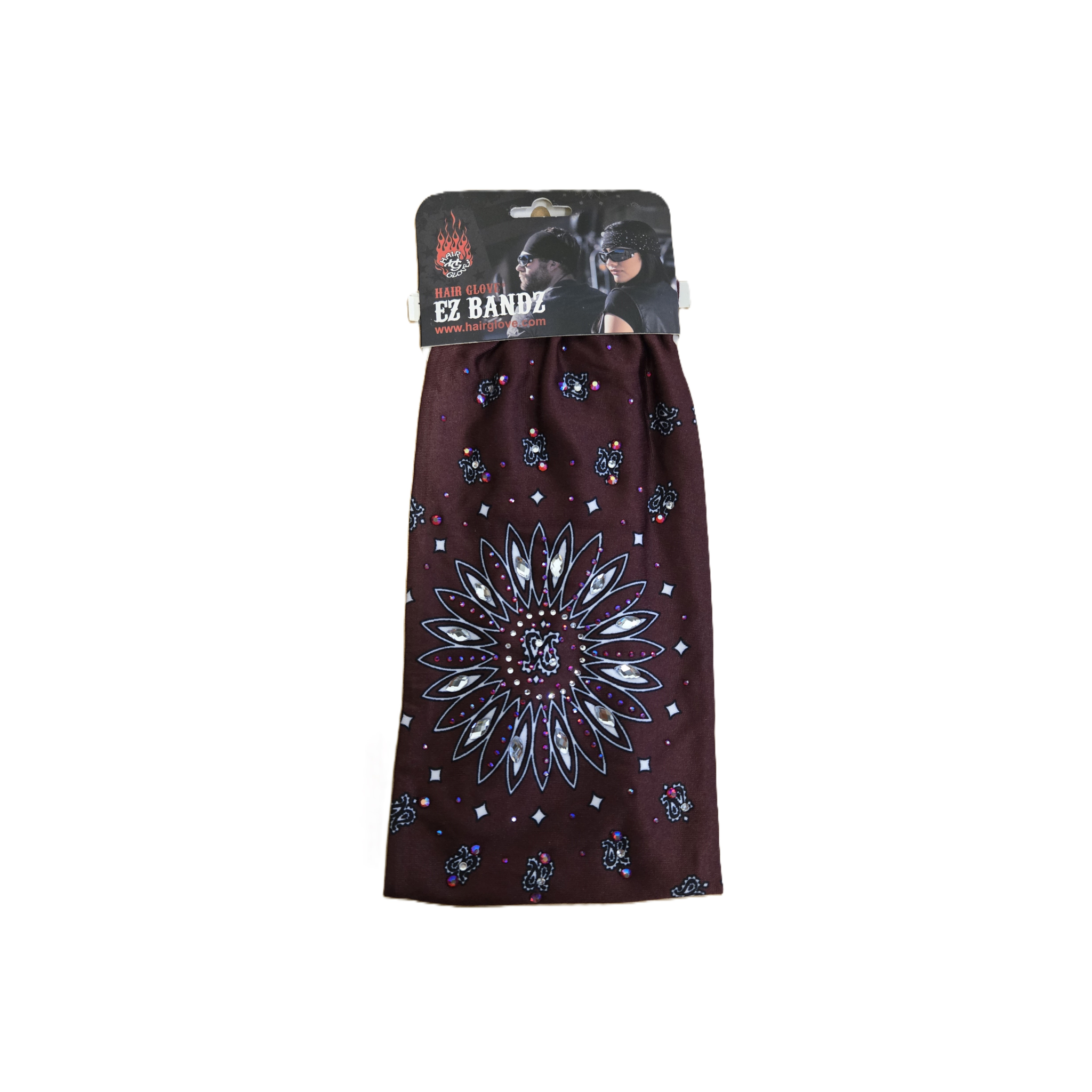 Burgundy Sunrise Paisley w/Gems Light Weight EZ Bandz