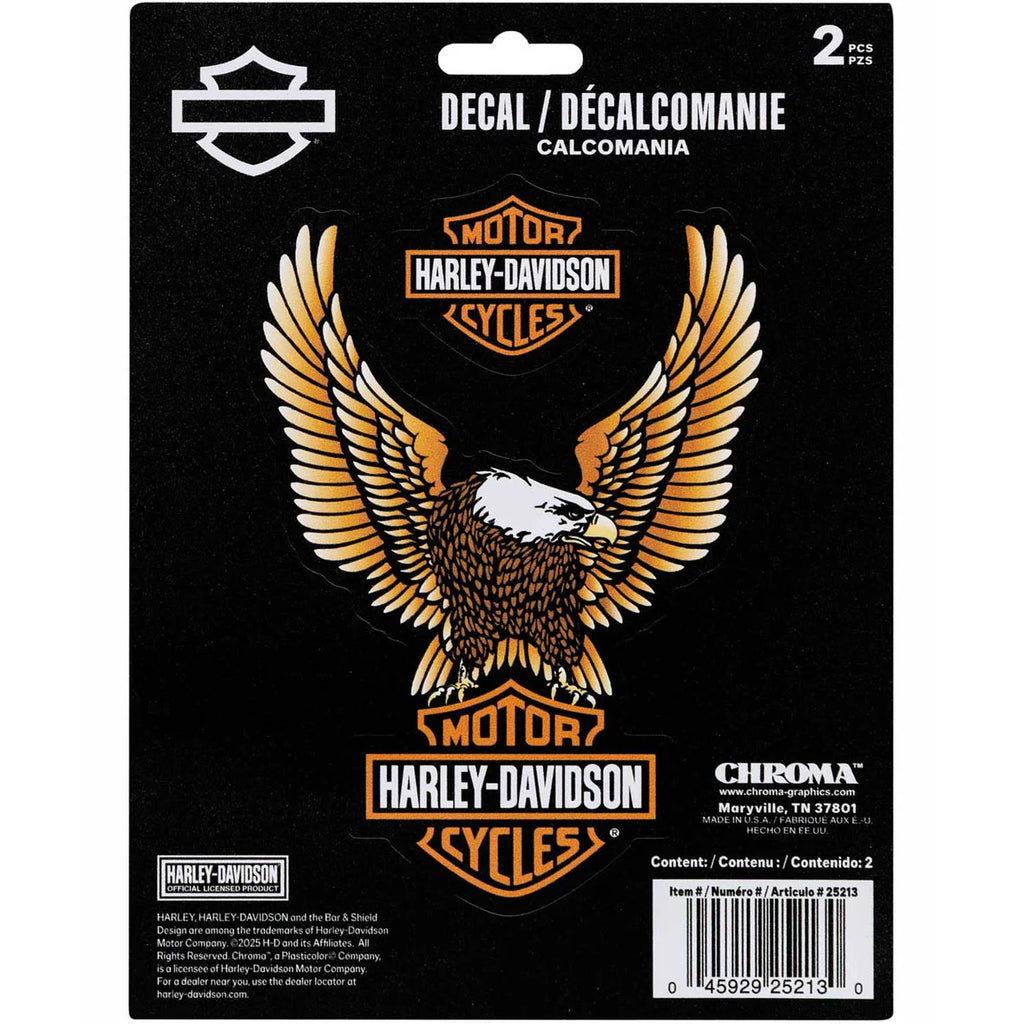 2-Piece Bar & Shield Eagle & Logo Vinyl 6 x 8 Decal, Brown