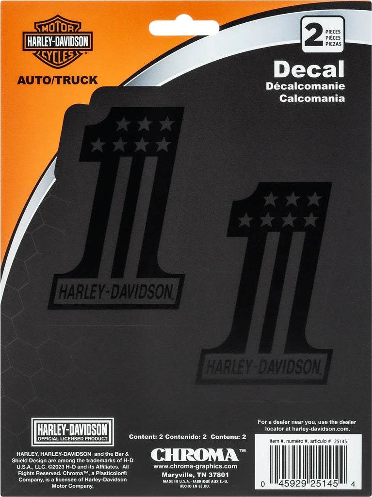 HD #1 Tone-on-Tone Matte Black Decal-6"x 8"