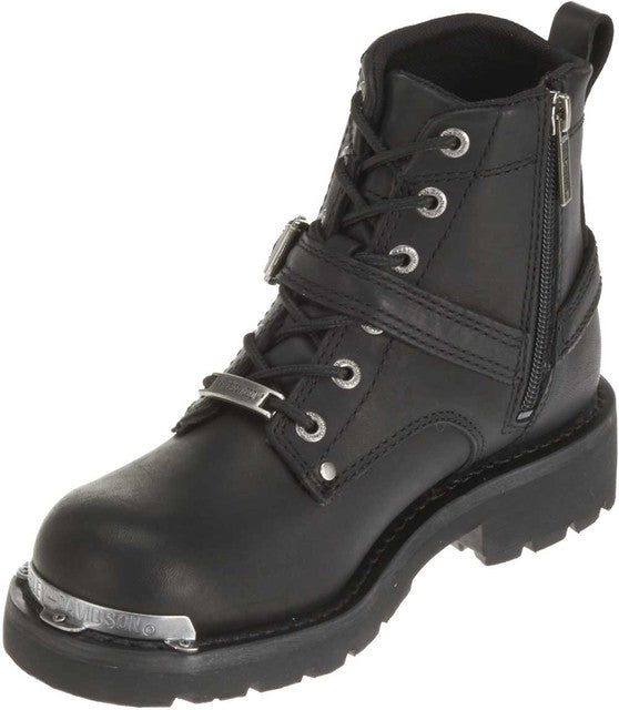Women's Becky 5.5-Inch Black Leather Motorcycle Boots