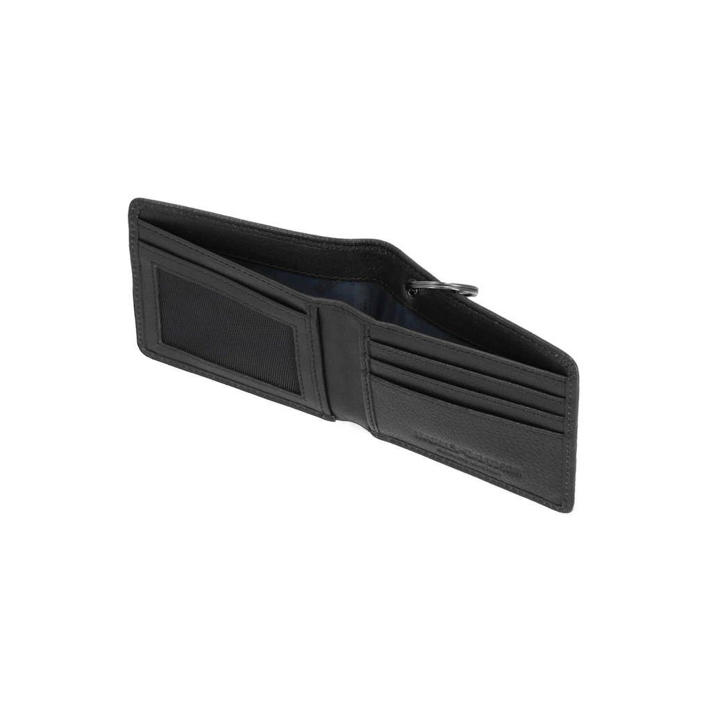 Embossed Eagle Billfold Chain RFID Wallet, Black