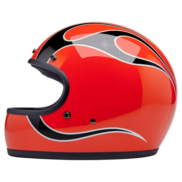 Biltwell Gringo Competition Orange Flames Helmet