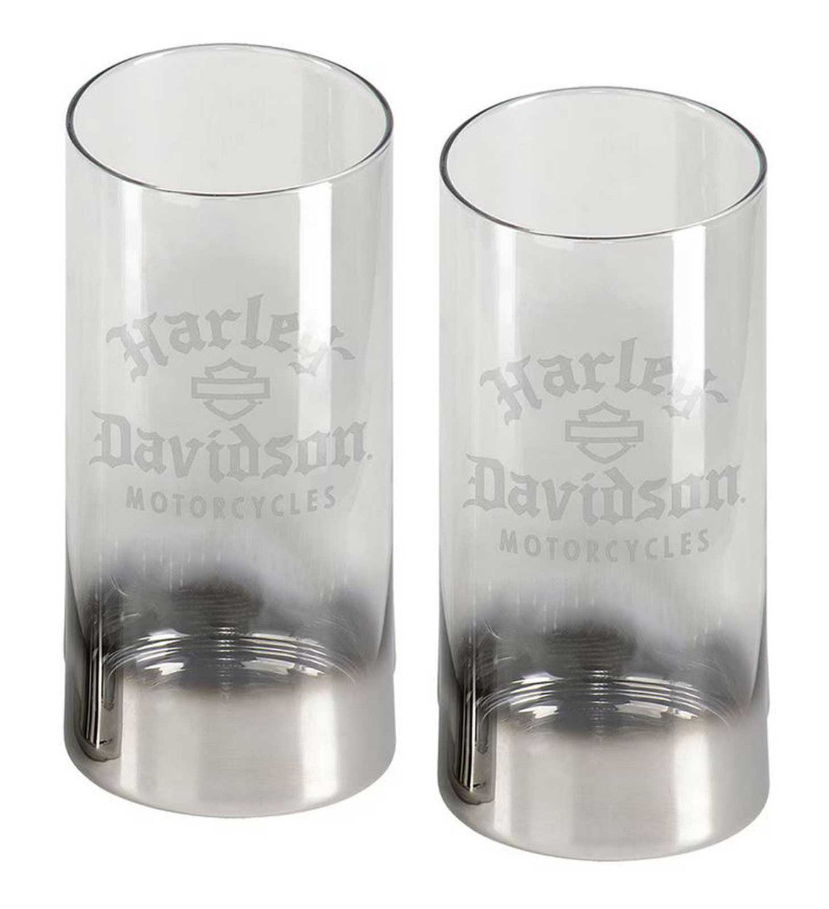 16 oz. Metallic Silver Ombre Highball Glasses - Set of Two