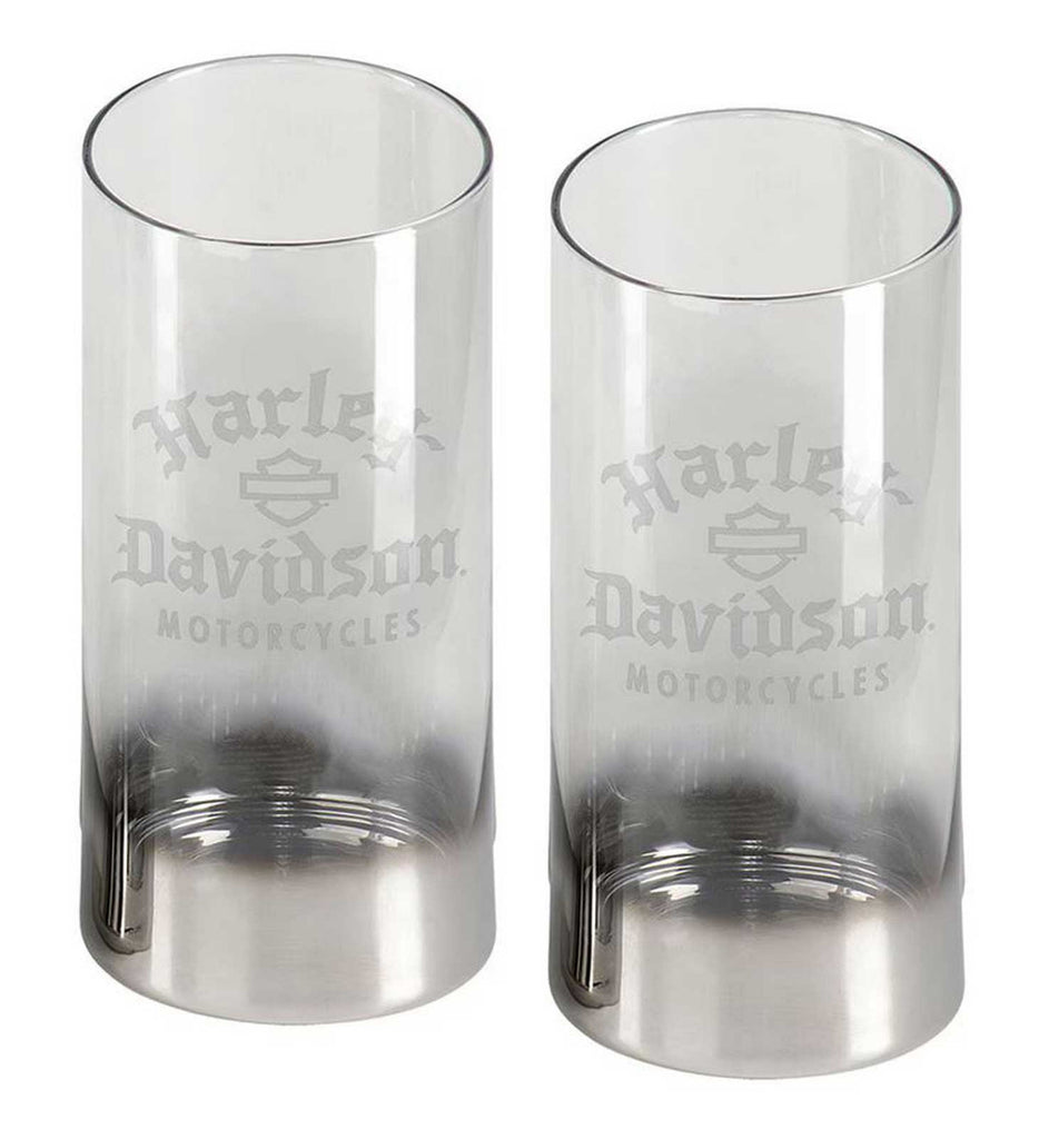 16 oz. Metallic Silver Ombre Highball Glasses - Set of Two