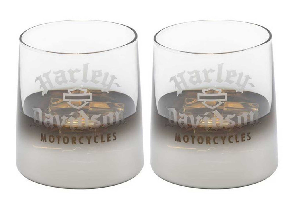 9 oz. Metallic Silver Ombre Rocks Cocktail Glasses – Set of Two