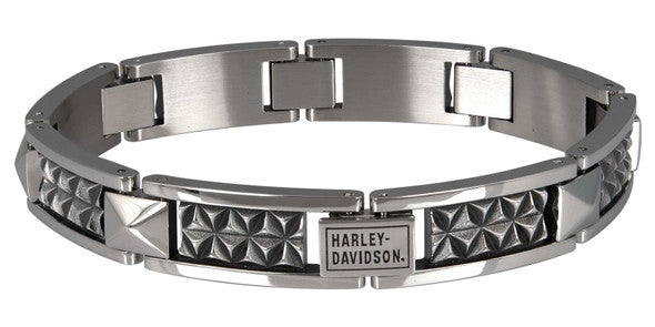 Men's Pyramid Steel Studded Bracelet, Stainless Steel