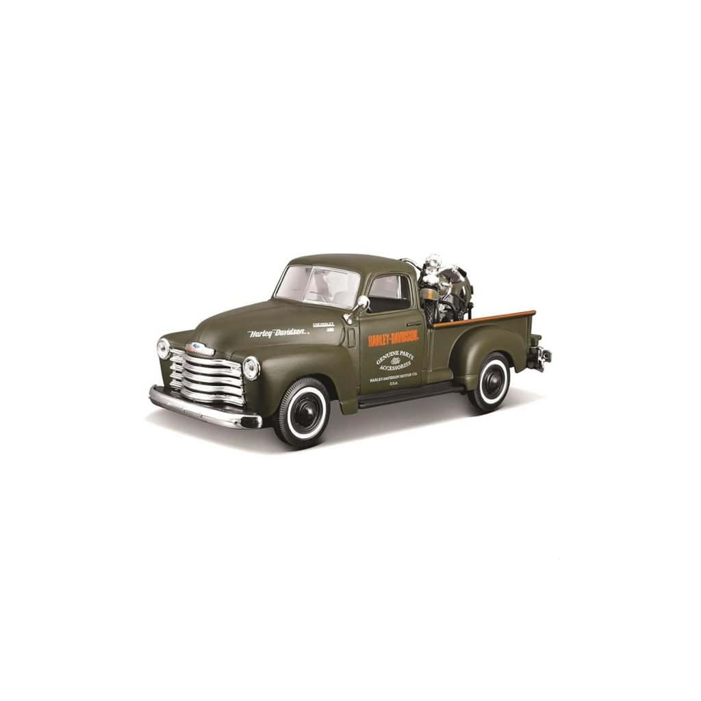 Maisto 1:24 H-D '36 EL Knucklehead + 1950 Chevrolet 3100 PU