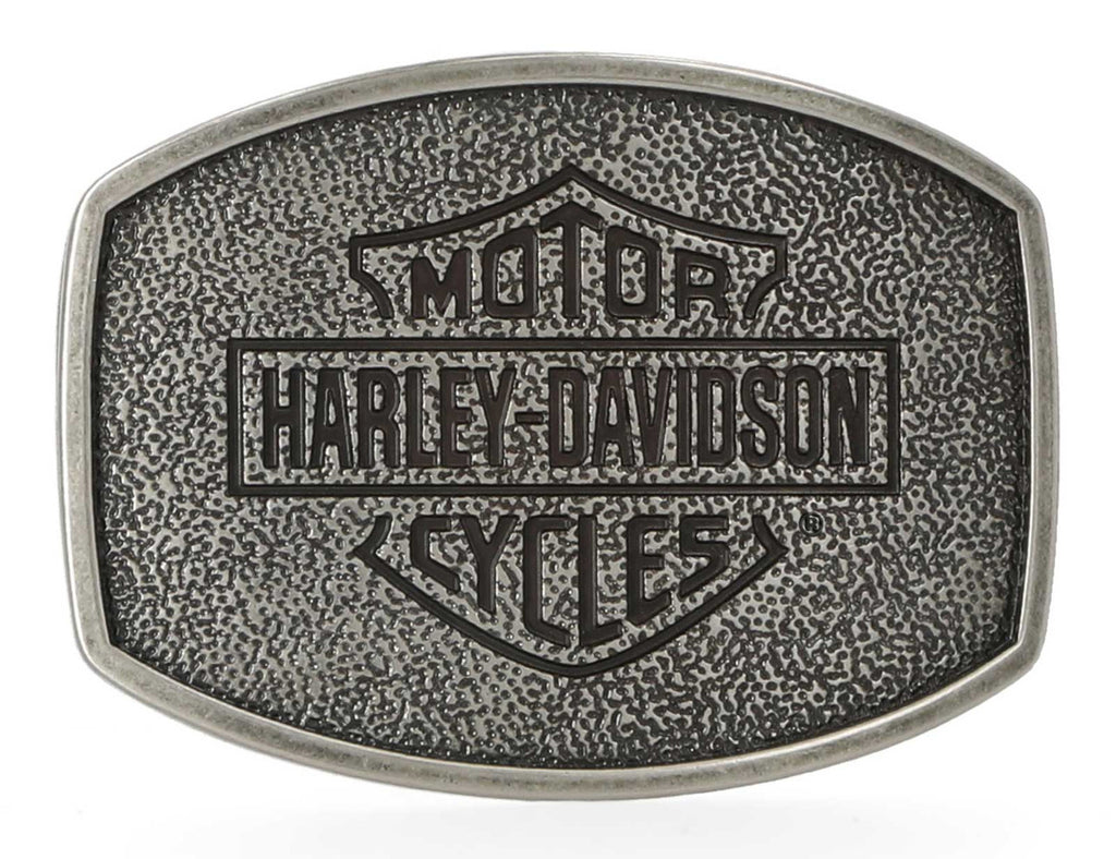 Men's Bar & Shield Plaque Belt Buckle, Antique Nickel Finish