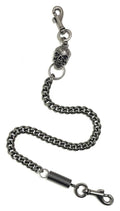 Skull & Spring 24 inch Wallet Chain, Antique Nickel Finish