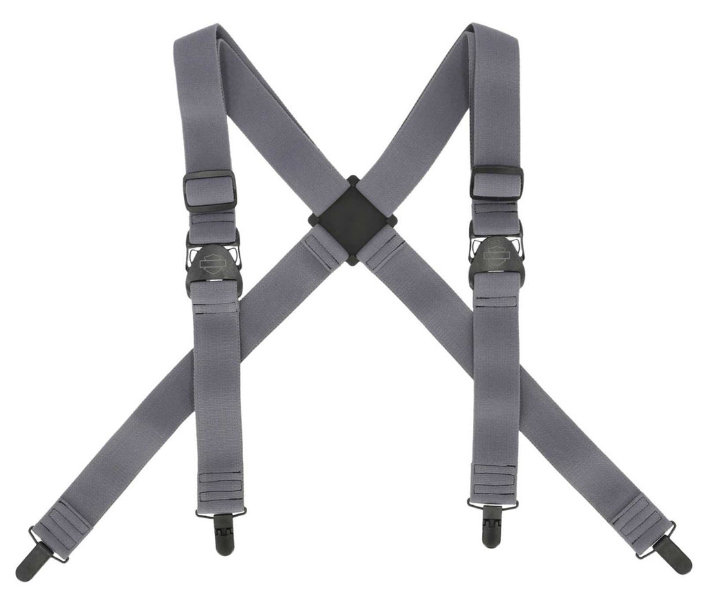 Men's Bar & Shield Adjustable Elastic Suspenders - Gray
