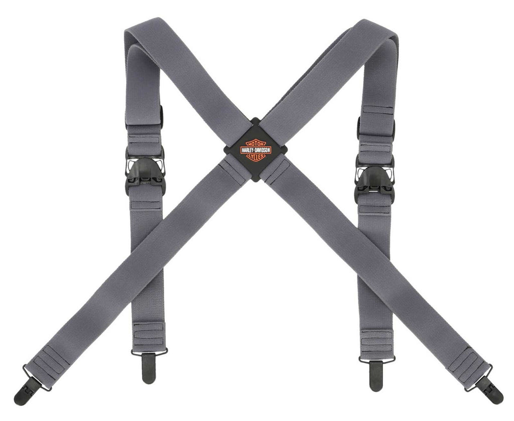 Men's Bar & Shield Adjustable Elastic Suspenders - Gray