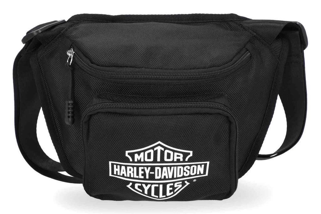 Bar & Shield Nylon Hip Bag w/ Plastic Clip, Black
