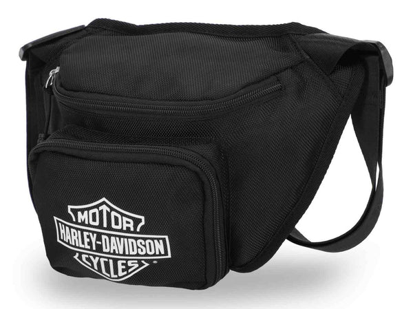 Bar & Shield Nylon Hip Bag w/ Plastic Clip, Black