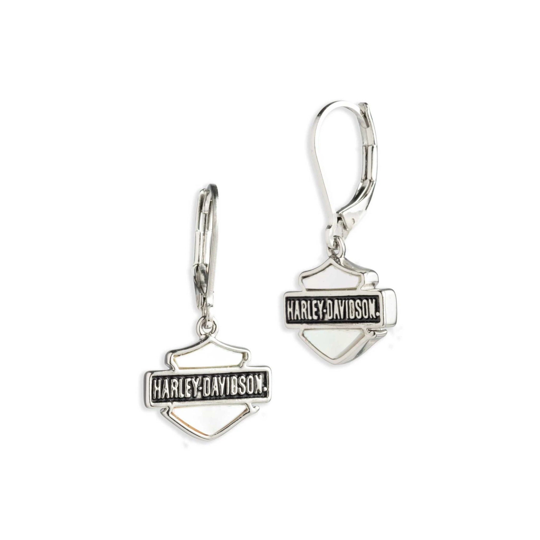 Women's Mother of Pearl Bar & Shield Drop Earrings