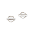 Women's Open Bar & Shield Logo Sterling Silver Stud Earrings