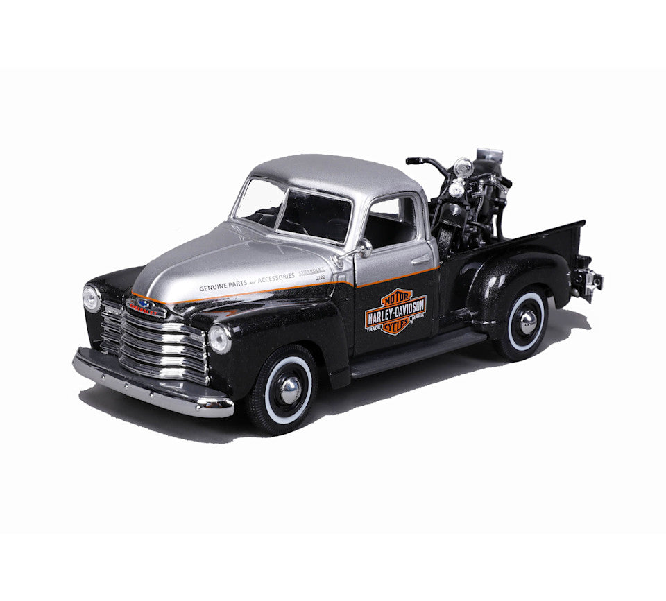 Maisto 1:24 H-D '48 FL Panhead + 1950 Chevrolet 3100 PU