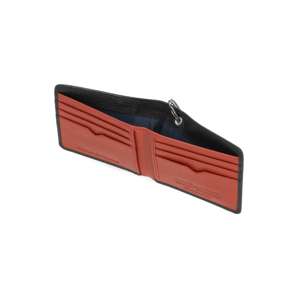 B&S Black Pebble Bilfold W/Chain