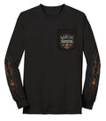 Pinstripe Willie Black Long Sleeve Pocket T-Shirt