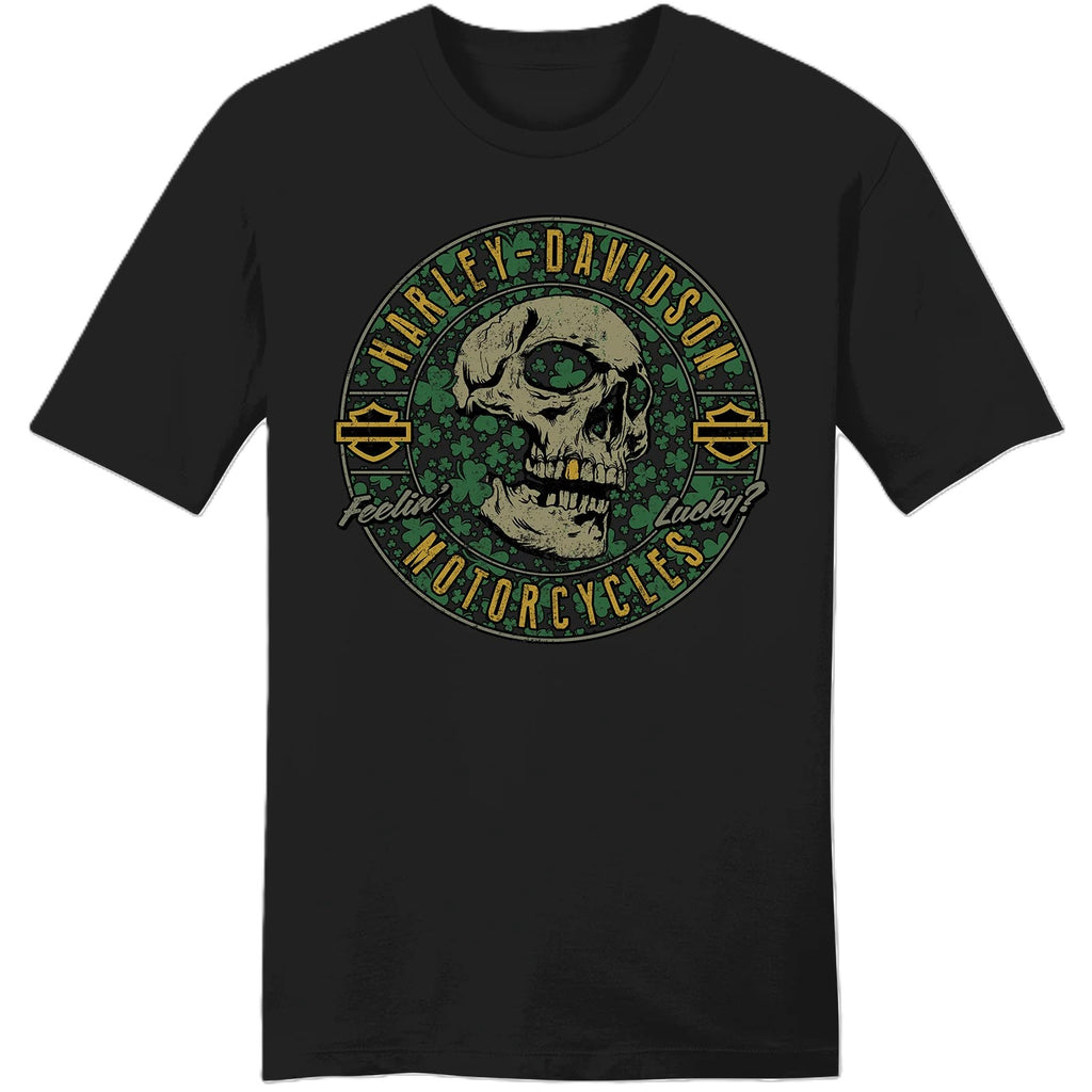 Men's Shamrock Skull Black T-Shirt