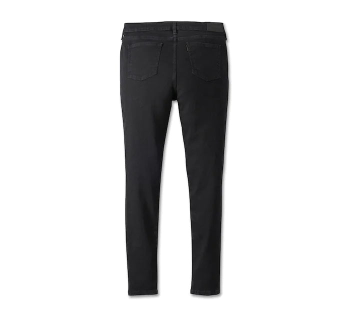 Women's Harley Davidson High Rise Skinny Jeans - Black Denim